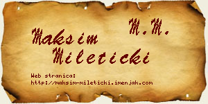 Maksim Mileticki vizit kartica